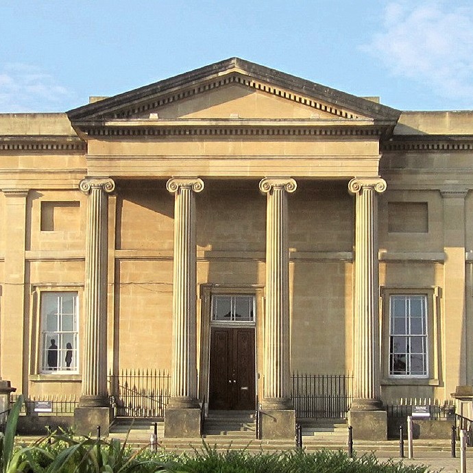 The neo-classical frontage of Swansea Museum.